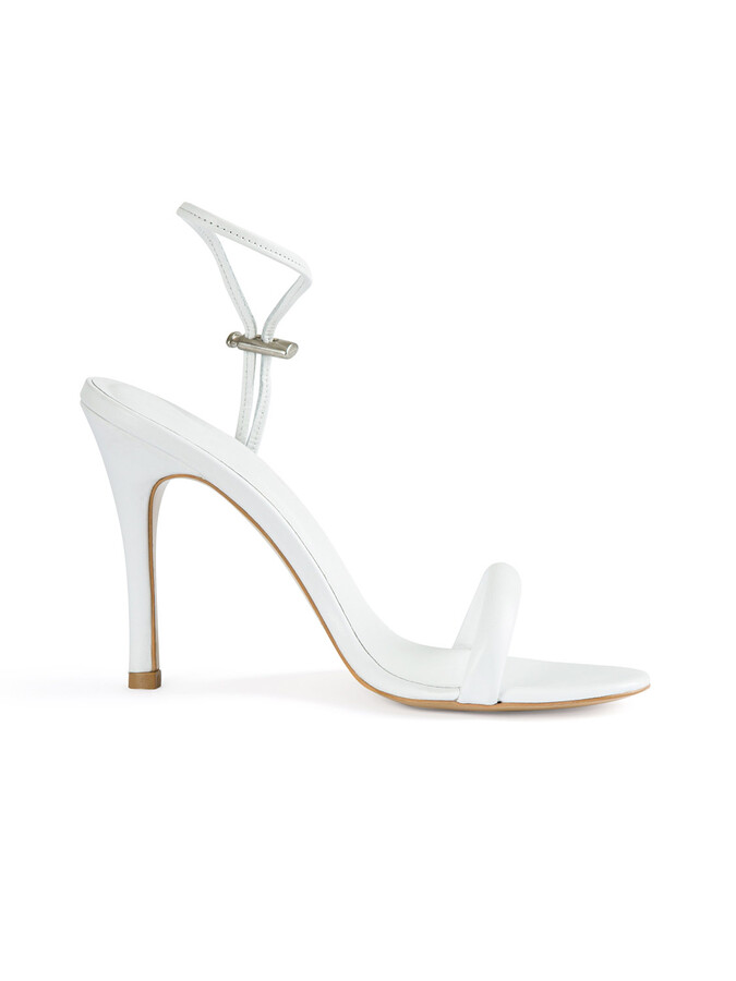 Beyaz Deri Topuklu Ayakkabı - Xint