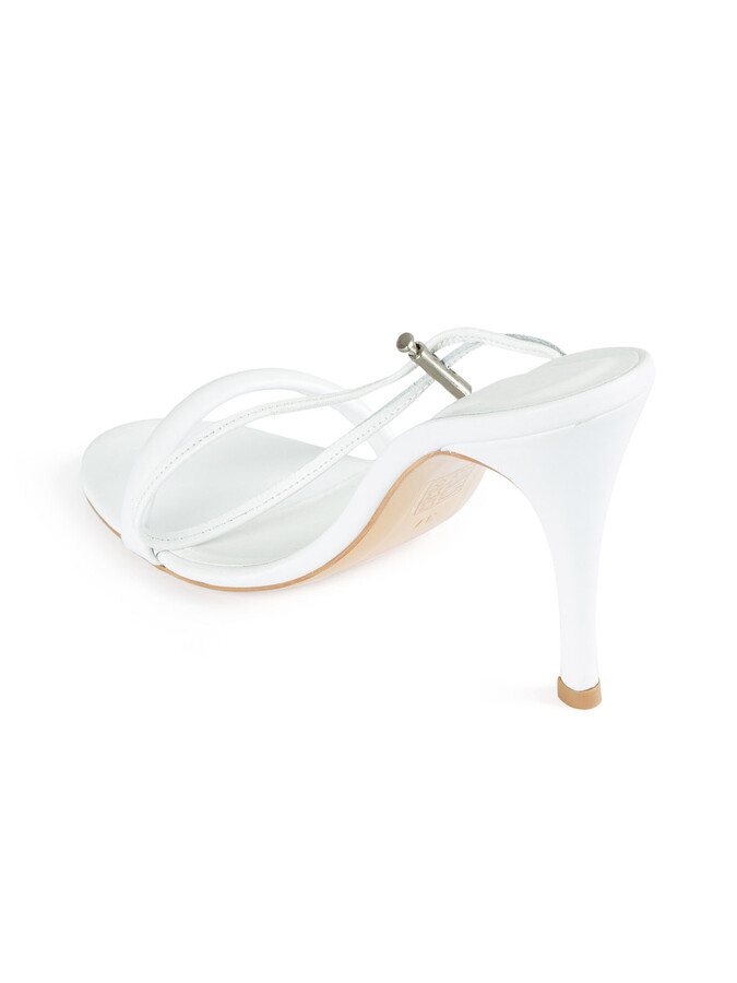 Beyaz Deri Topuklu Ayakkabı - Xint