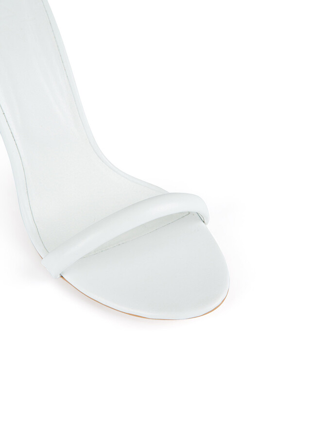 Beyaz Deri Topuklu Ayakkabı - Xint