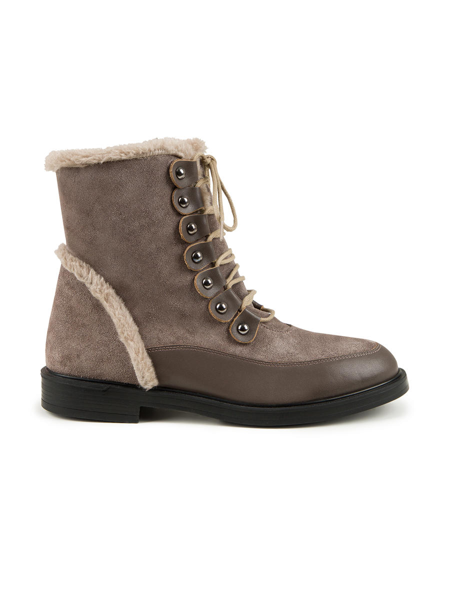 Vizon Bağcıklı Deri Kısa Bot