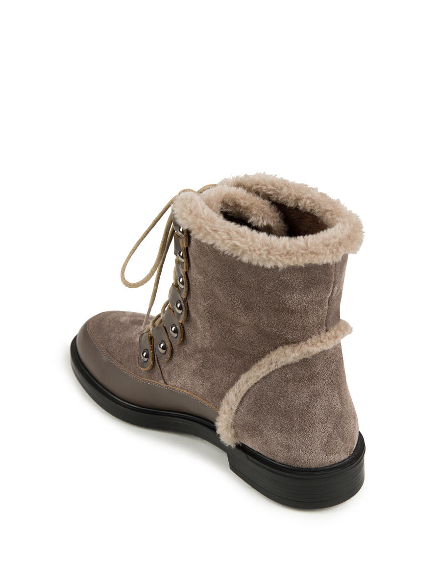 Vizon Bağcıklı Deri Kısa Bot - 4