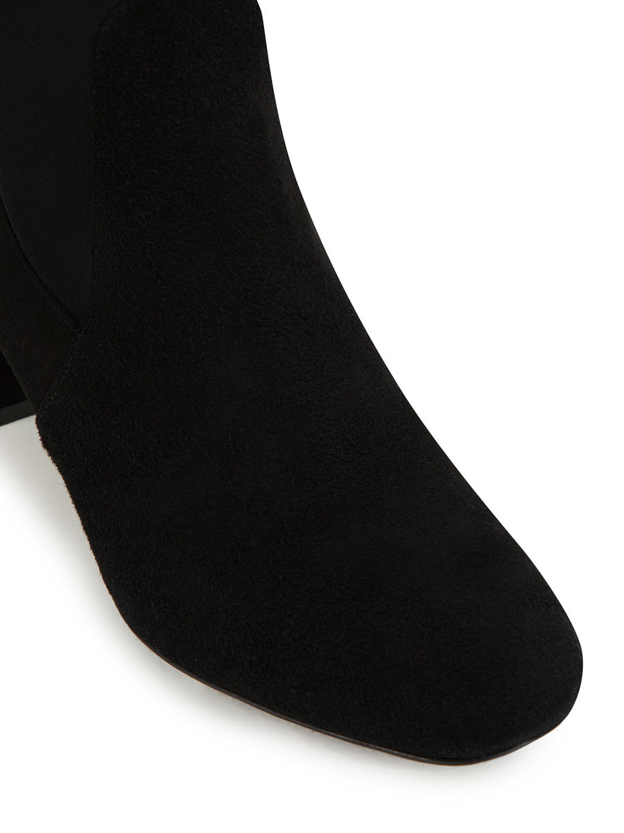 Siyah Streç Deri Uzun Çizme - 3