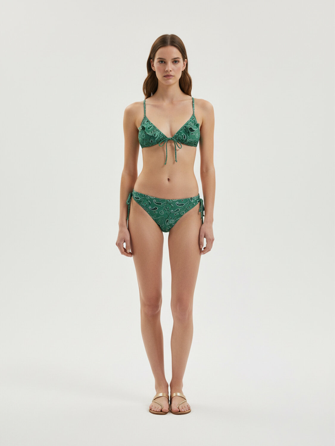 Yeşil Formunu Koruyan Slim Fit Bikini Alt - 1