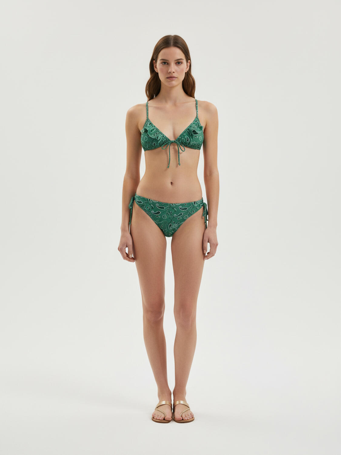 Yeşil Formunu Koruyan Slim Fit Bikini Alt - 1