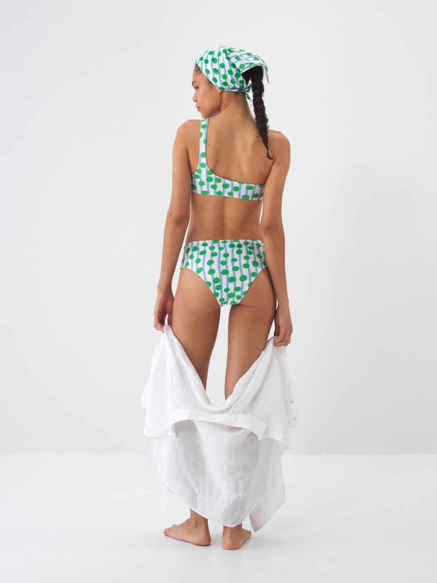 Yeşil Doğal Dökümlü Slim Fit Bikini Altı - 3