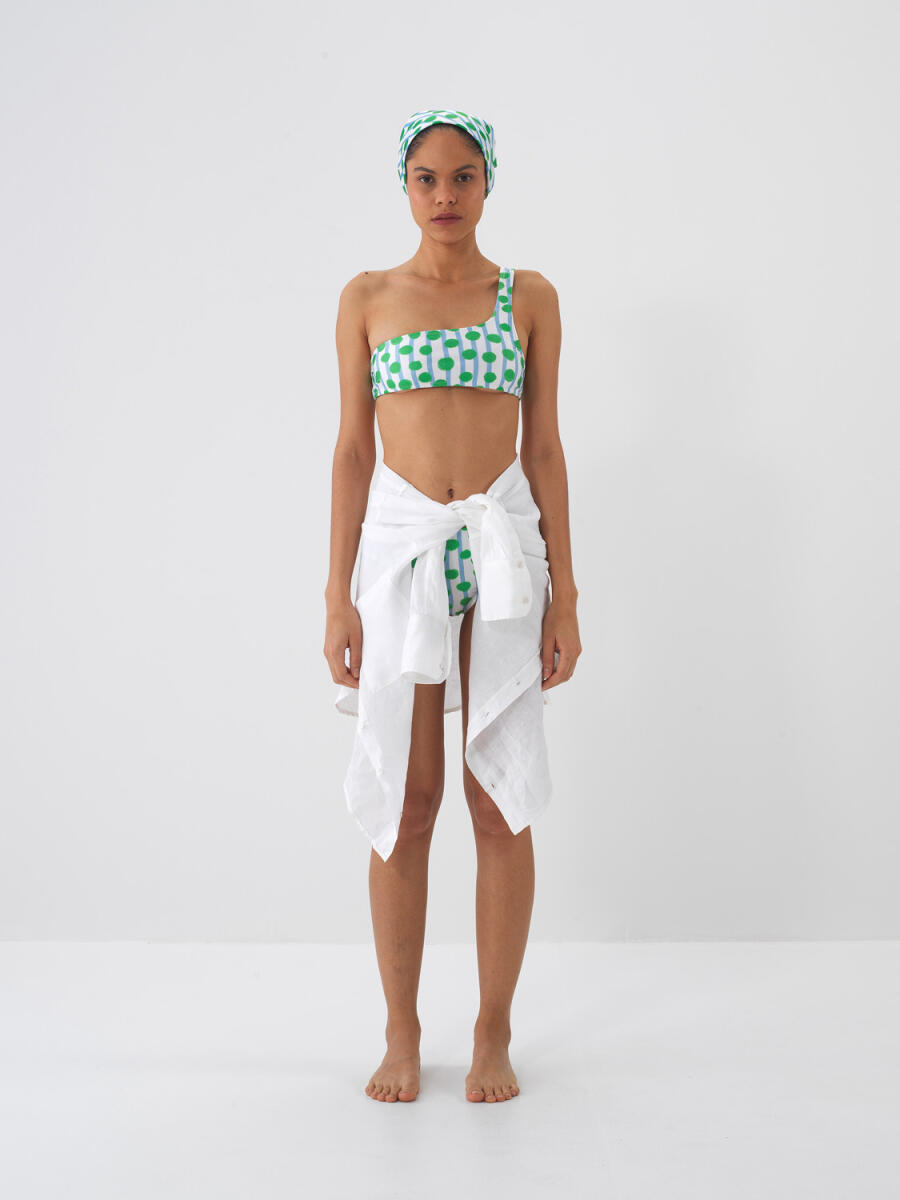 Yeşil Doğal Dökümlü Slim Fit Bikini Altı - 2