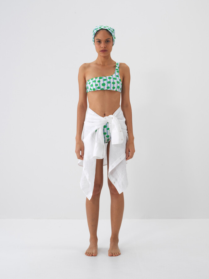 Yeşil Doğal Dökümlü Slim Fit Bikini Altı (1)