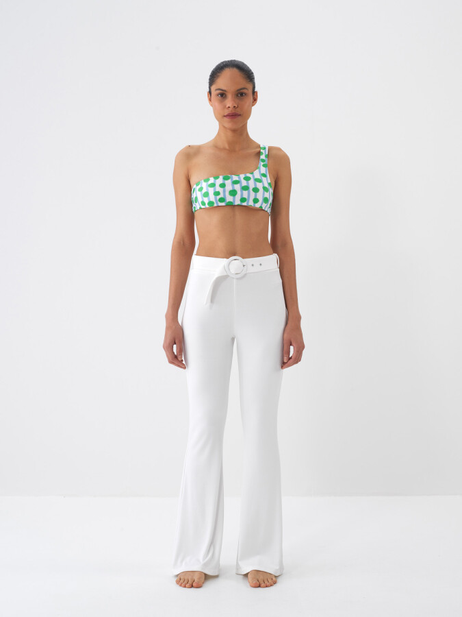 Yeşil Doğal Dökümlü Slim Fit Bikini Üstü (1)