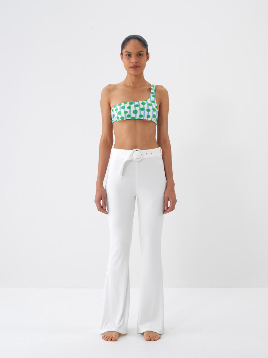 Yeşil Doğal Dökümlü Slim Fit Bikini Üstü - 2