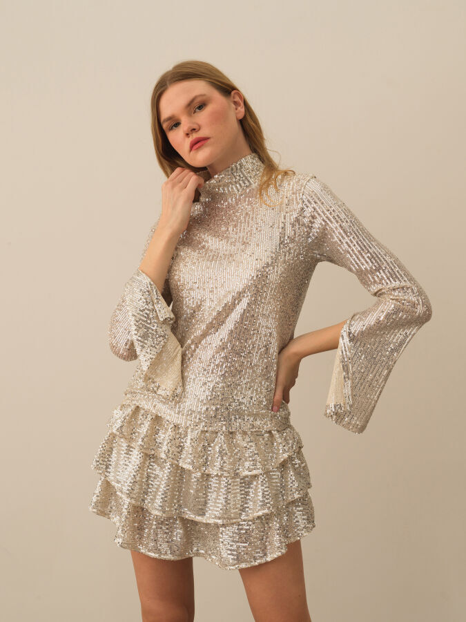 Bej Esnek Dokulu Regular Fit Bluz - Xint