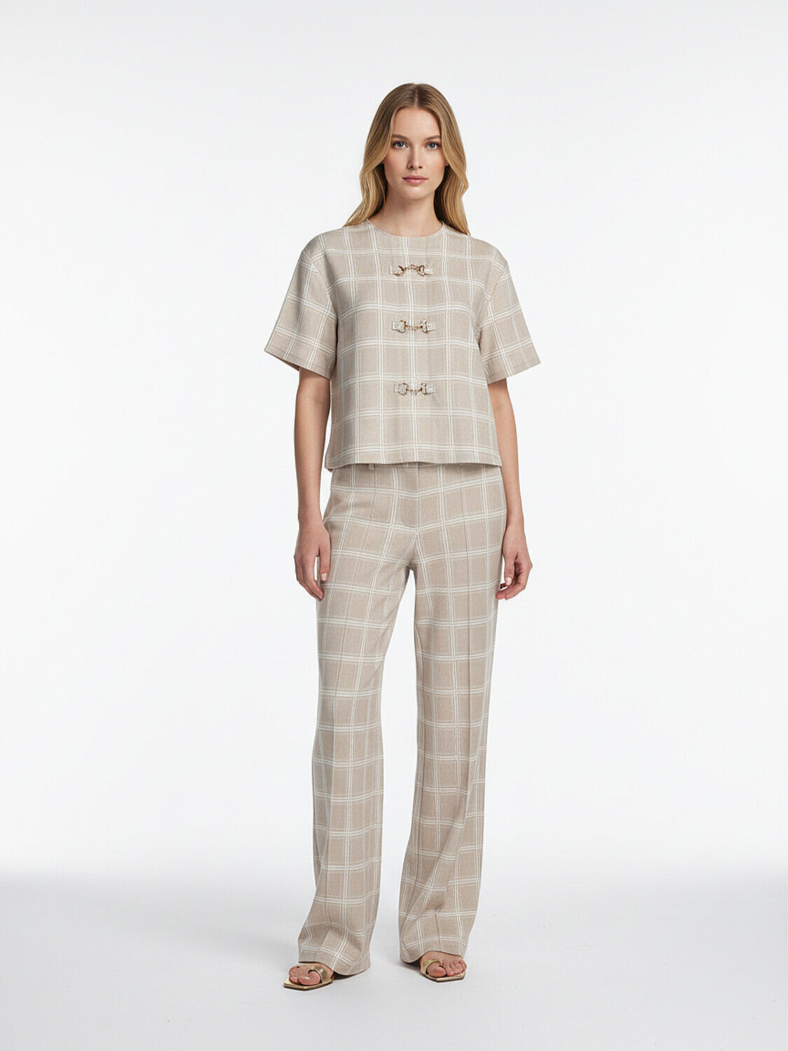 Bej Pamuk Dokulu Oversize Bluz (2)