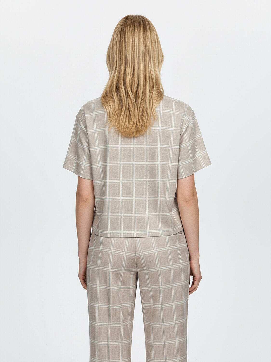 Bej Pamuk Dokulu Oversize Bluz - 4