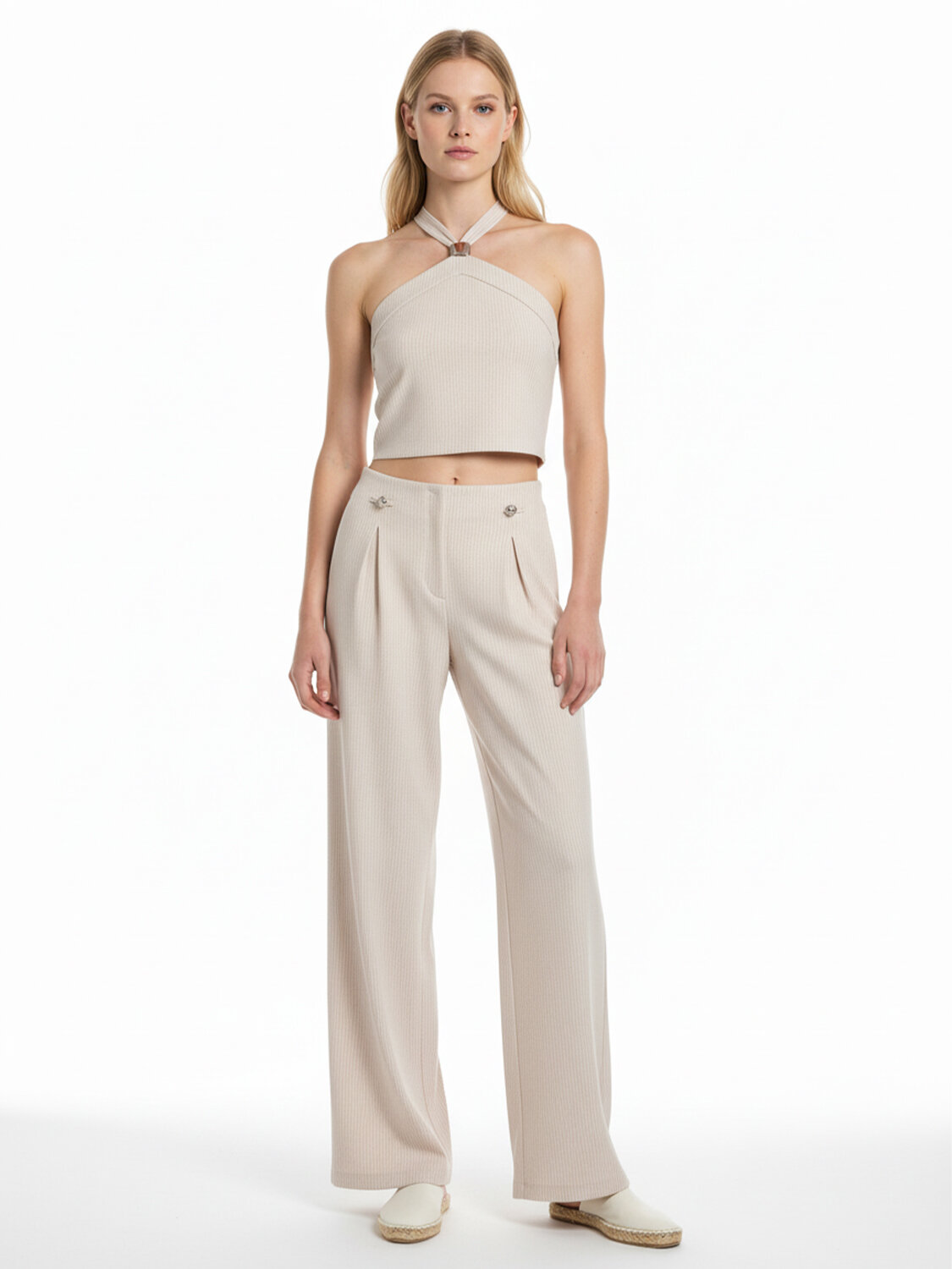 Bej Pamuk Dokulu Regular Fit Bluz (1)