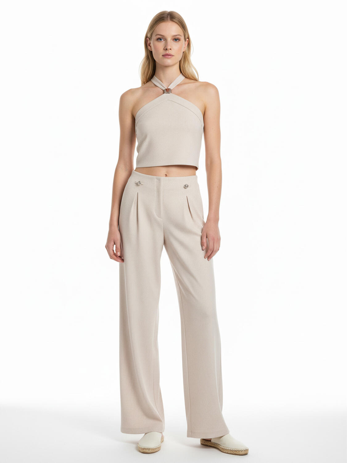 Bej Pamuk Dokulu Regular Fit Bluz - 2