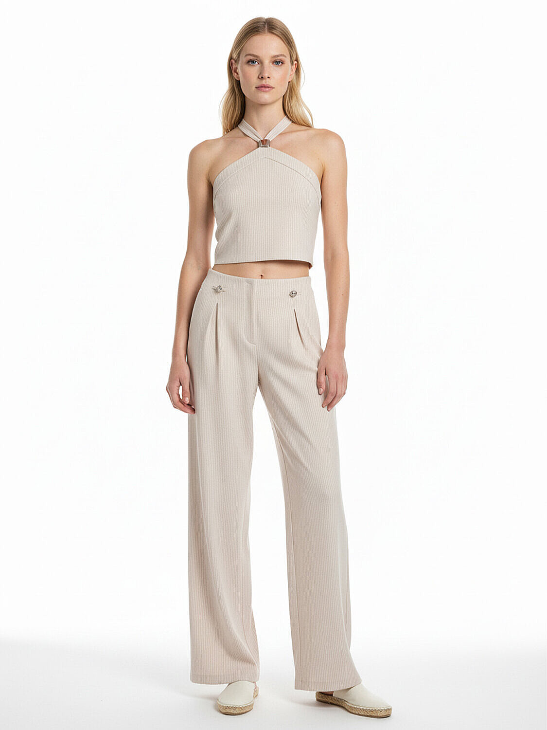 Bej Pamuk Dokulu Regular Fit Bluz (2)