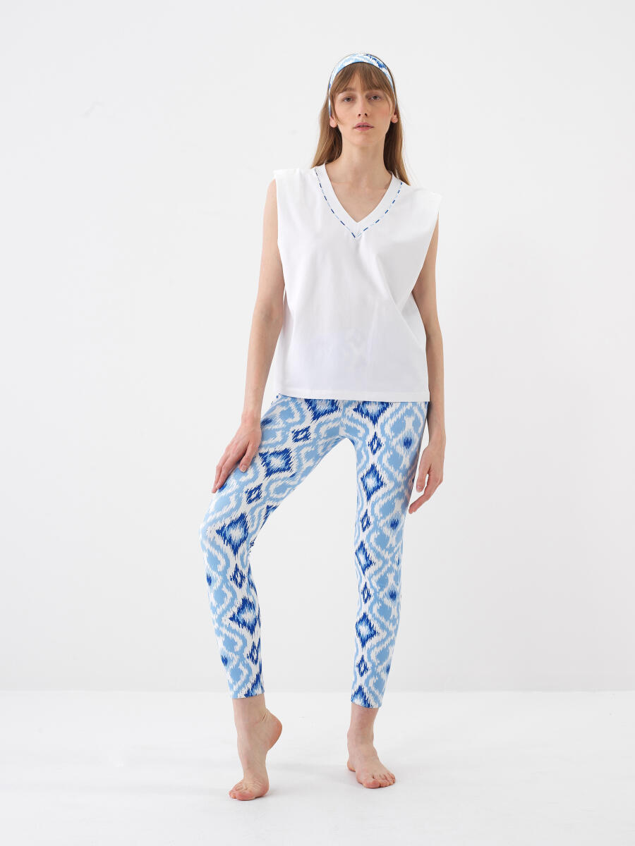 Beyaz Pamuk Dokulu Regular Fit Bluz - 2