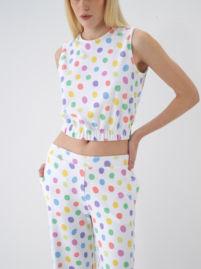 Beyaz Pamuk Dokulu Regular Fit Bluz (1)