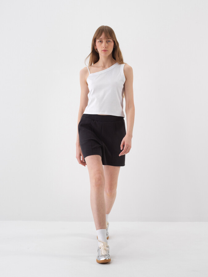 Beyaz Pamuk Dokulu Regular Fit Bluz - 2