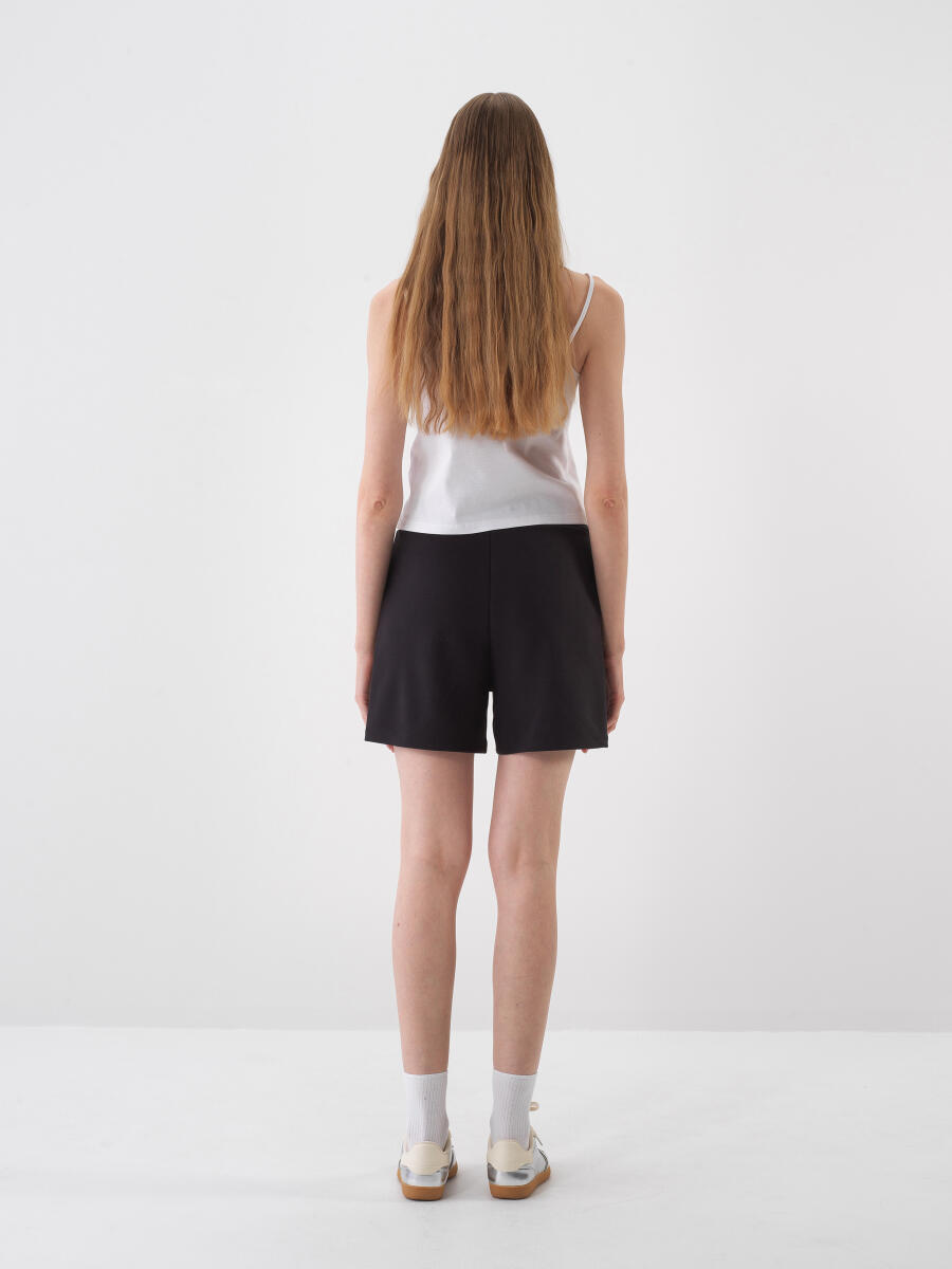 Beyaz Pamuk Dokulu Regular Fit Bluz - 5