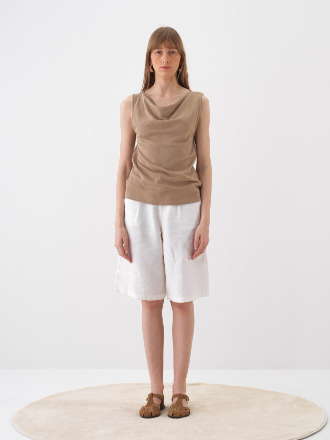 Camel Pamuk Dokulu Regular Fit Bluz - 2