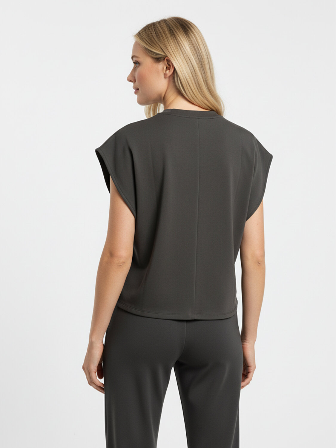 Haki Pamuk Dokulu Oversize Bluz - 3