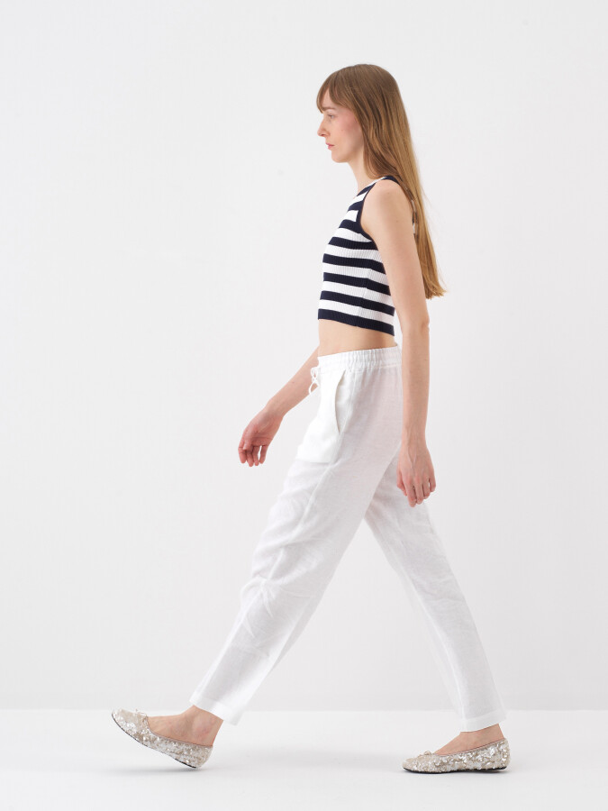 Lacivert Doğal Dökümlü Regular Fit Bluz - 3