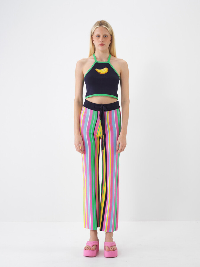 Lacivert Pamuk Dokulu Regular Fit Bluz (1)
