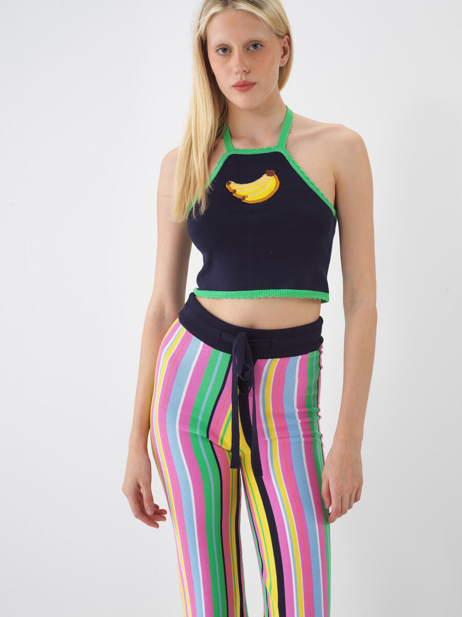 Lacivert Pamuk Dokulu Regular Fit Bluz - 1