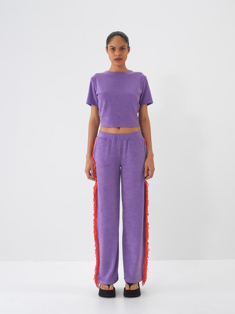 Lila Pamuk Dokulu Regular Fit Bluz - 3