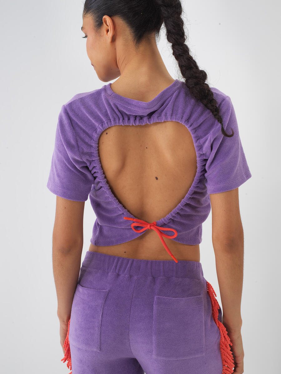 Lila Pamuk Dokulu Regular Fit Bluz - 2