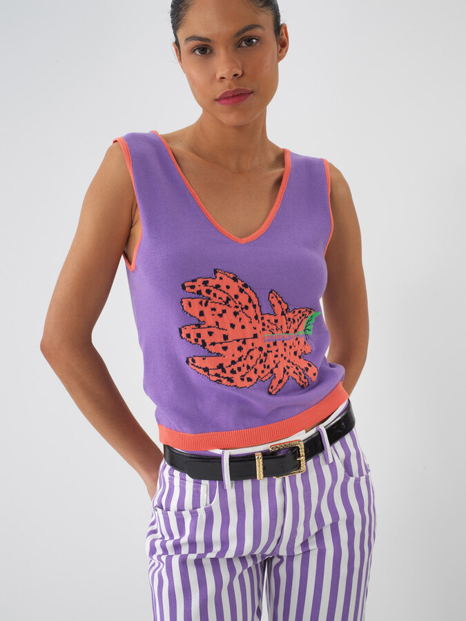 Lila Pamuk Dokulu Regular Fit Bluz (3)
