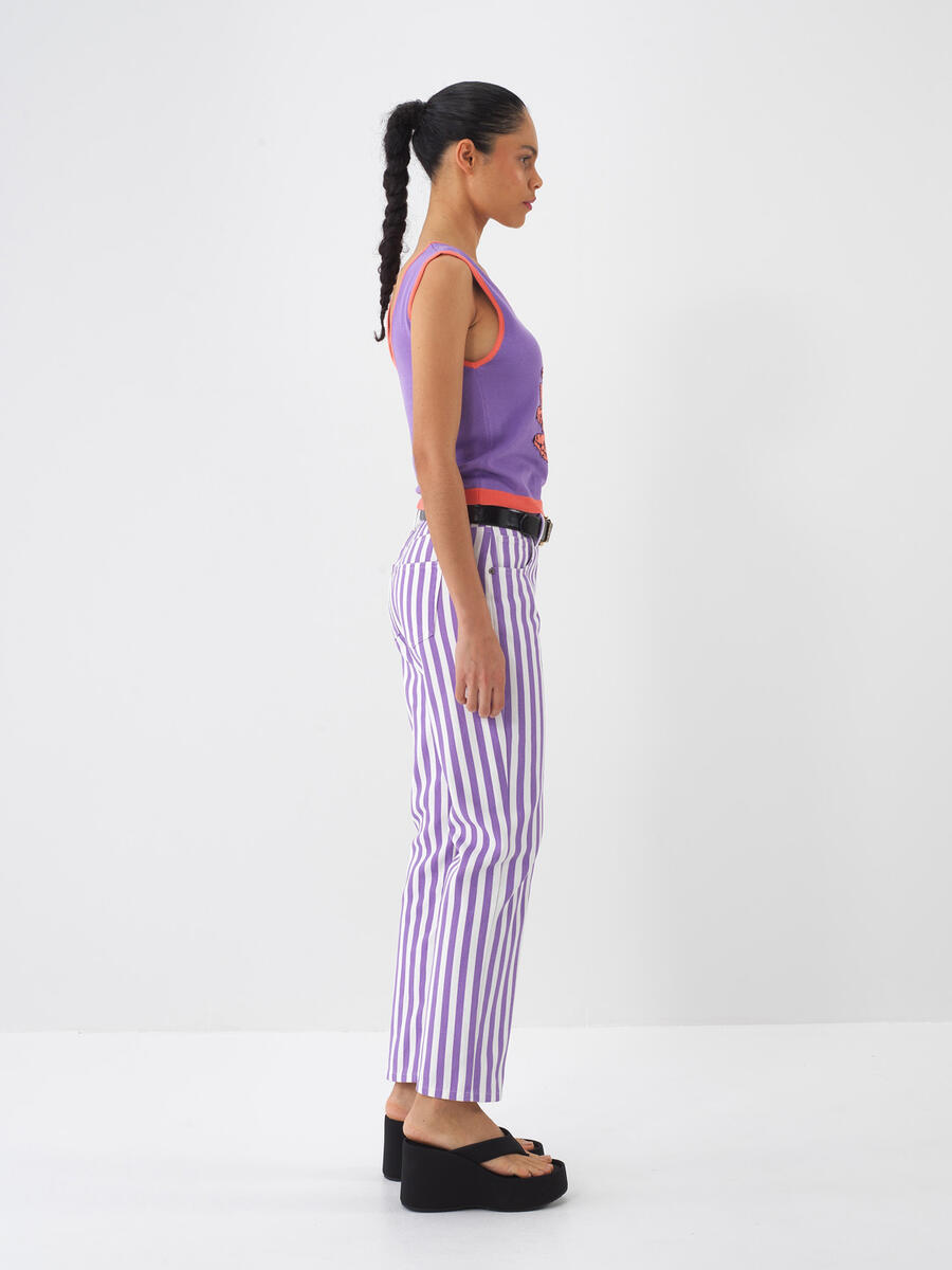Lila Pamuk Dokulu Regular Fit Bluz - 4