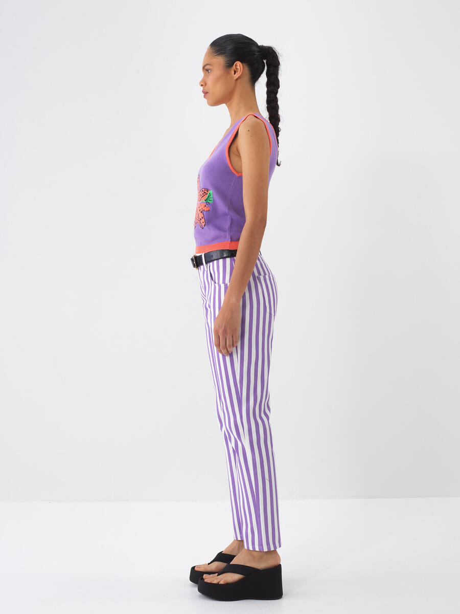 Lila Pamuk Dokulu Regular Fit Bluz - 5