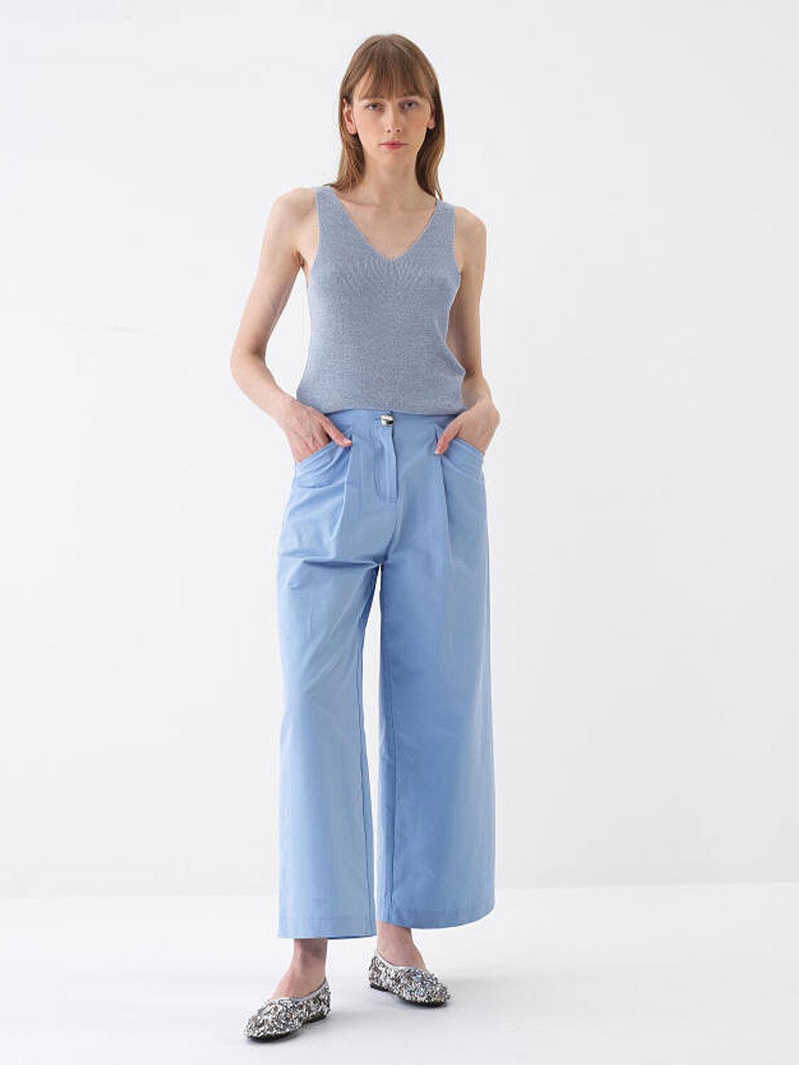 Mavi Doğal Dökümlü Regular Fit Bluz (1)