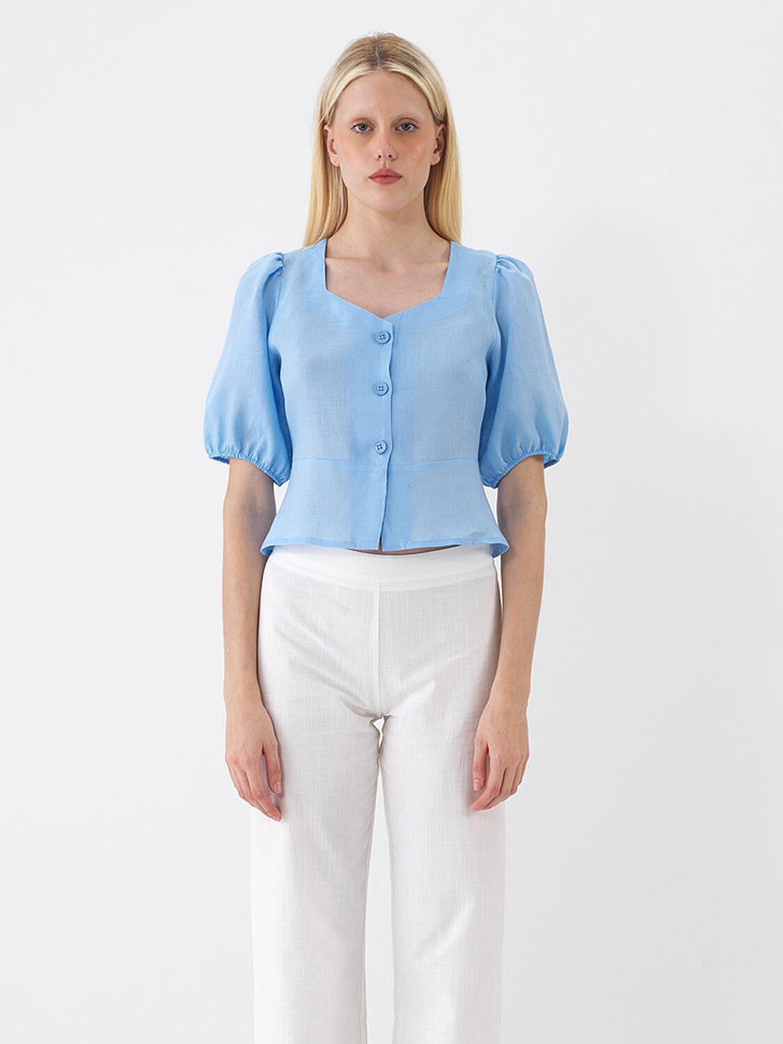 Mavi %100 Keten Regular Fit Bluz - 2