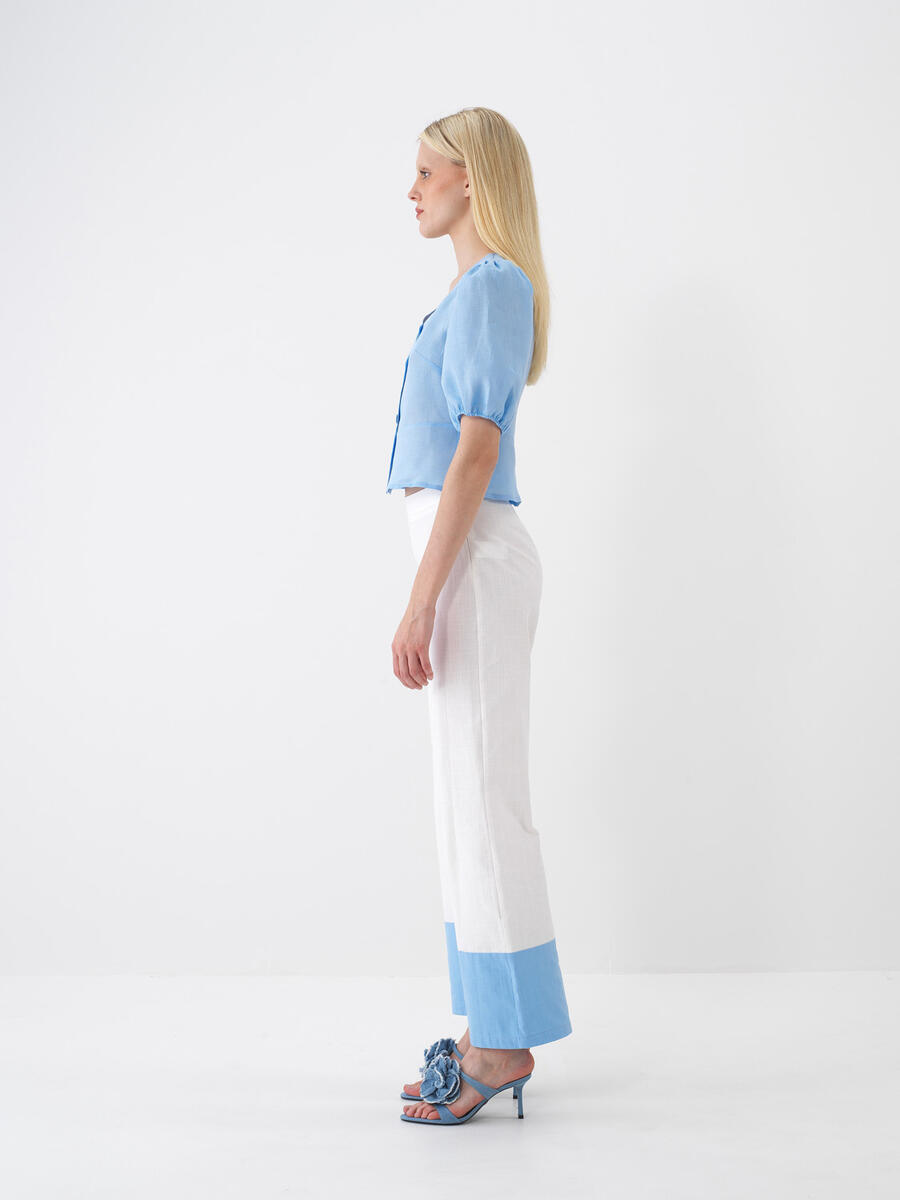 Mavi %100 Keten Regular Fit Bluz - 4