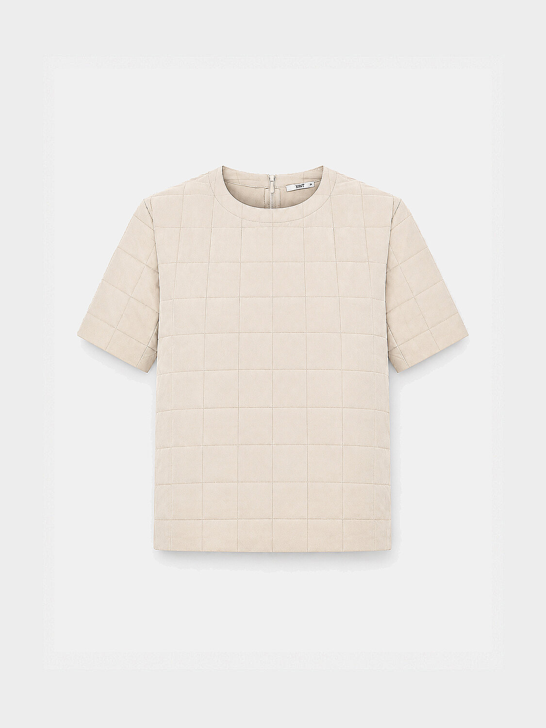 Naturel Kapitone Dokulu Oversize Bluz