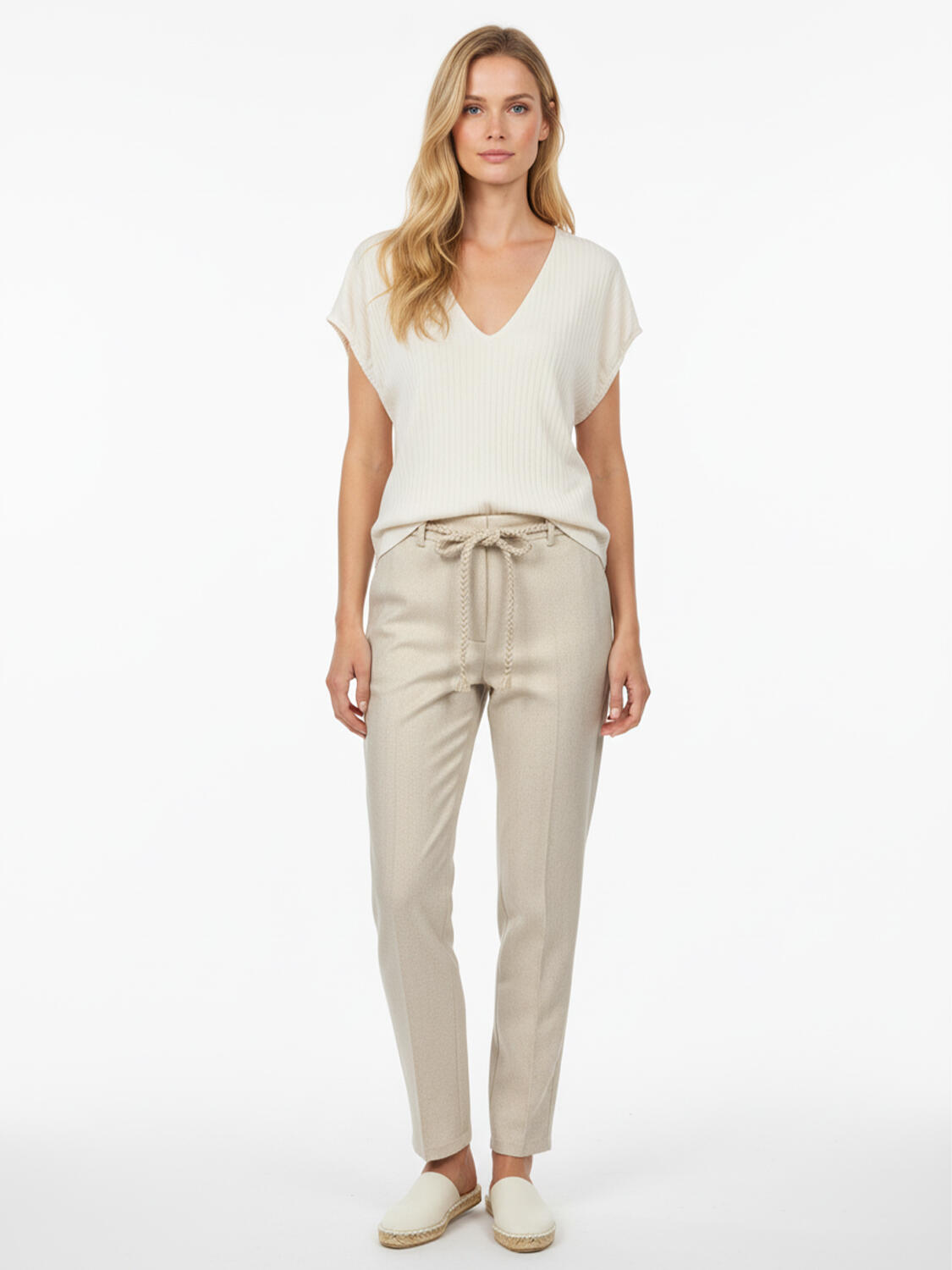 Naturel Pamuk Dokulu Oversize Bluz - 2