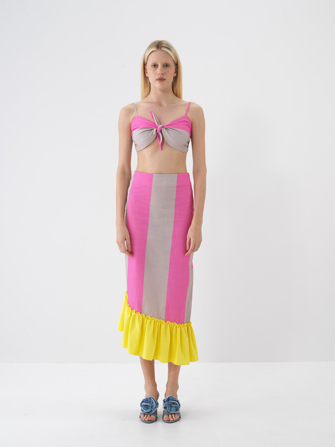 Pembe Pamuk Dokulu Regular Fit Bluz (1)