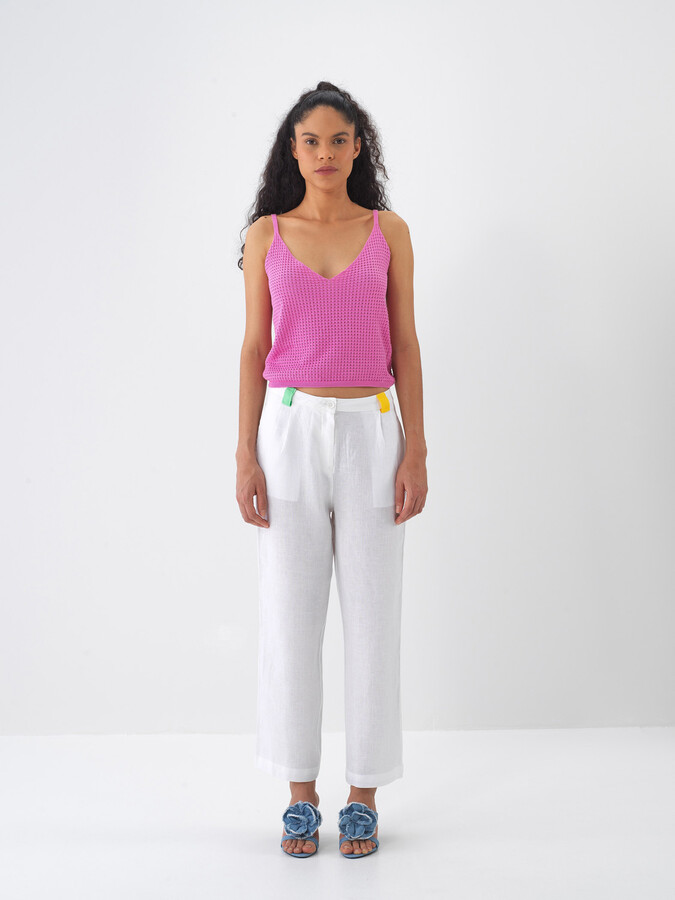 Pembe Pamuk Dokulu Regular Fit Bluz (1)