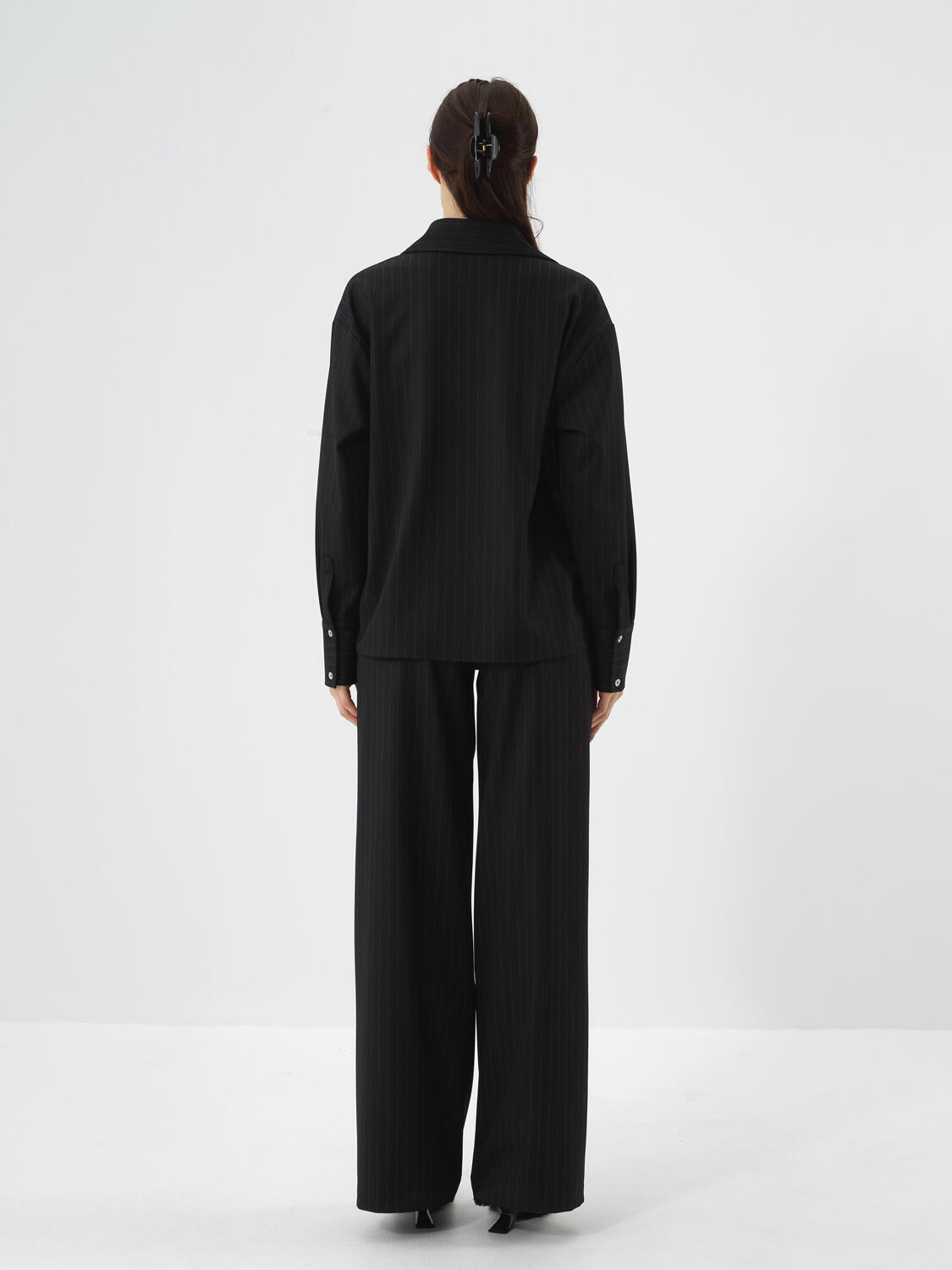 Siyah Esnek Dokulu Oversize Bluz - 5