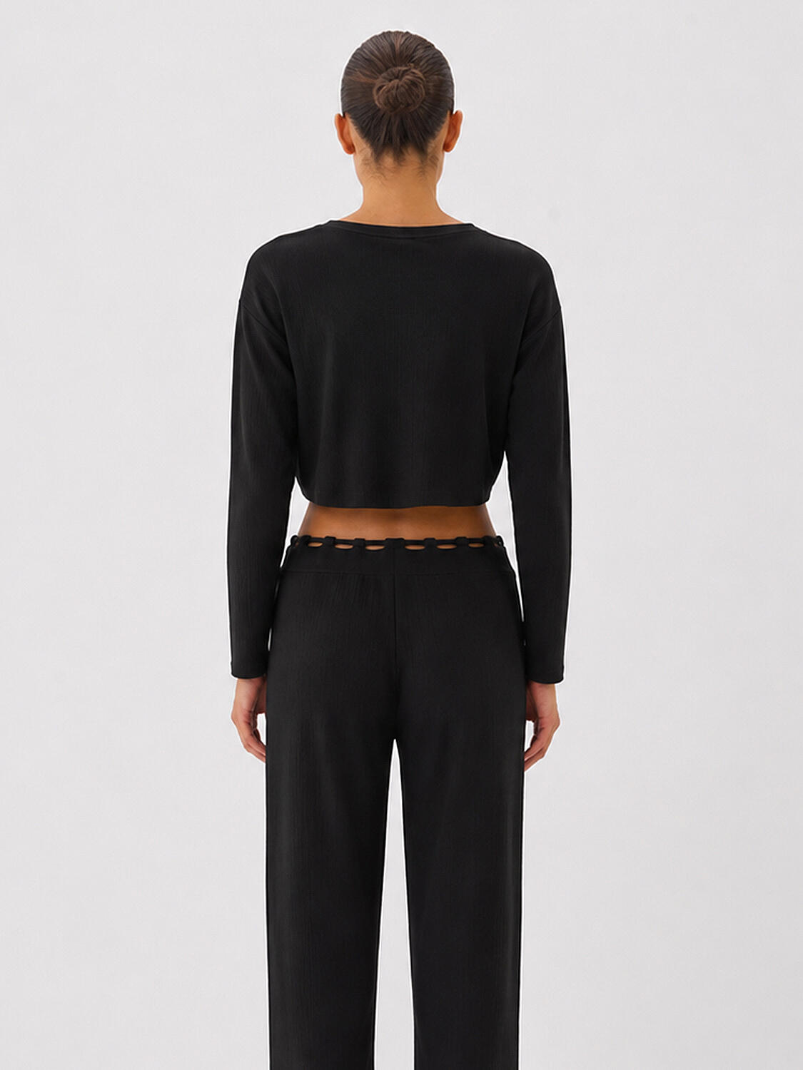 Siyah Regular Fit Bisiklet Yaka Bluz - 3