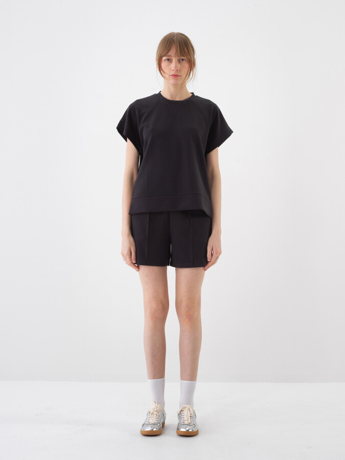 Siyah Modal Karışımlı Oversize Bluz (1)