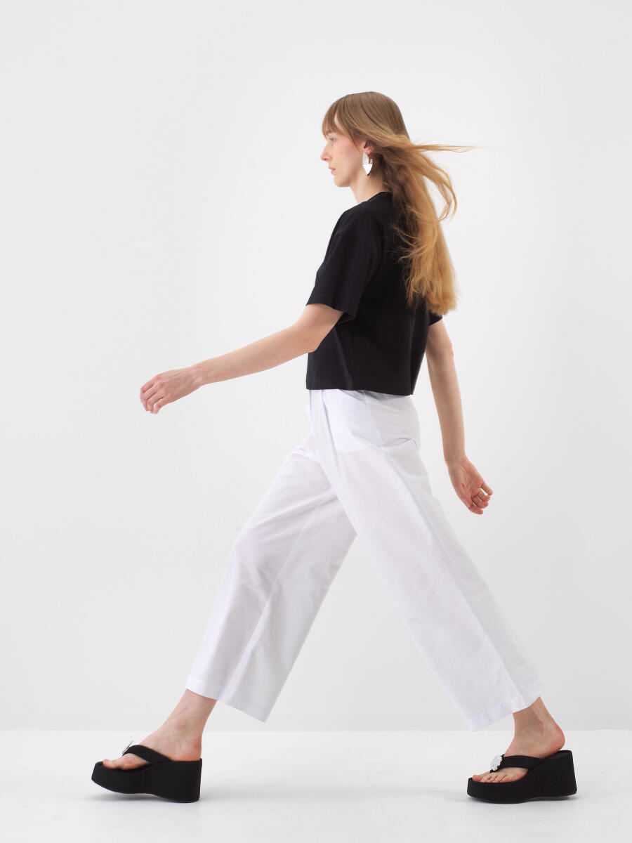 Siyah Pamuk Dokulu Oversize Bluz - 3