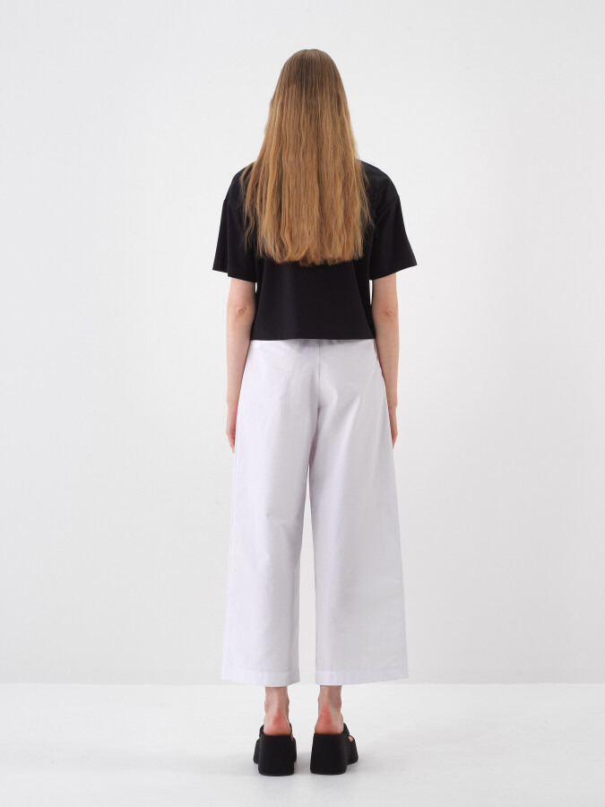 Siyah Pamuk Dokulu Oversize Bluz - 5