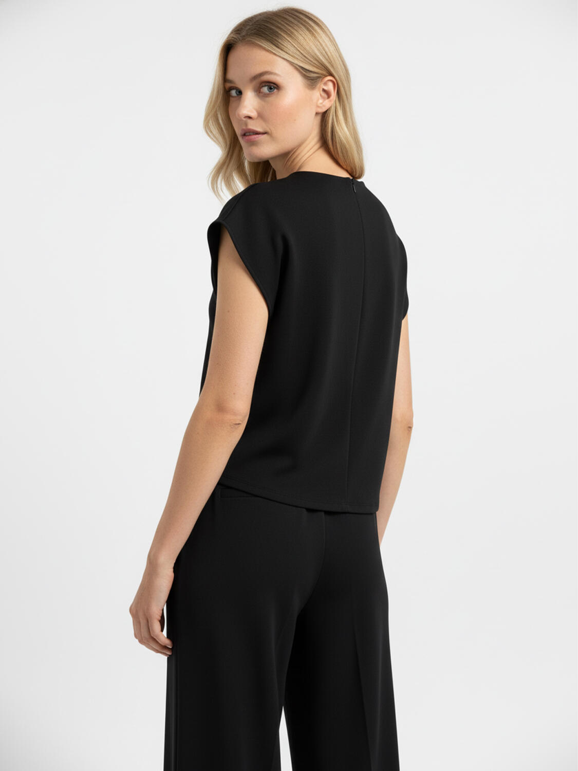 Siyah Pamuk Dokulu Oversize Bluz - 3