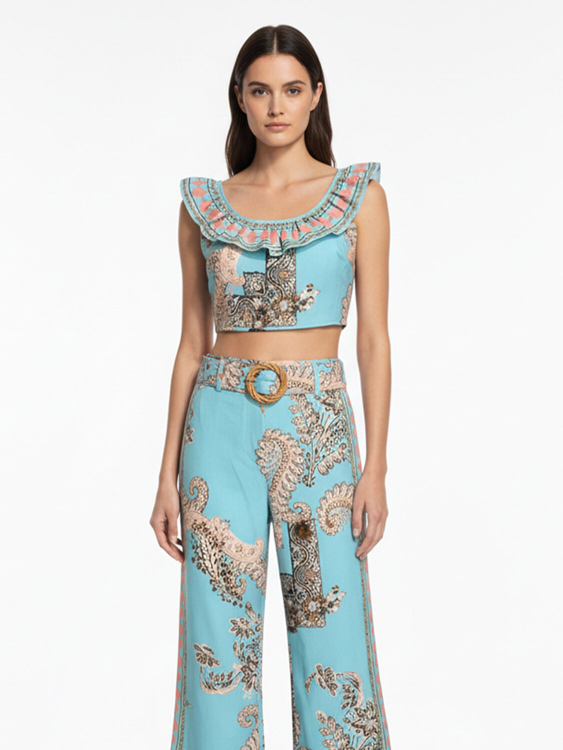 Turkuaz Pamuk Dokulu Regular Fit Bluz - 1