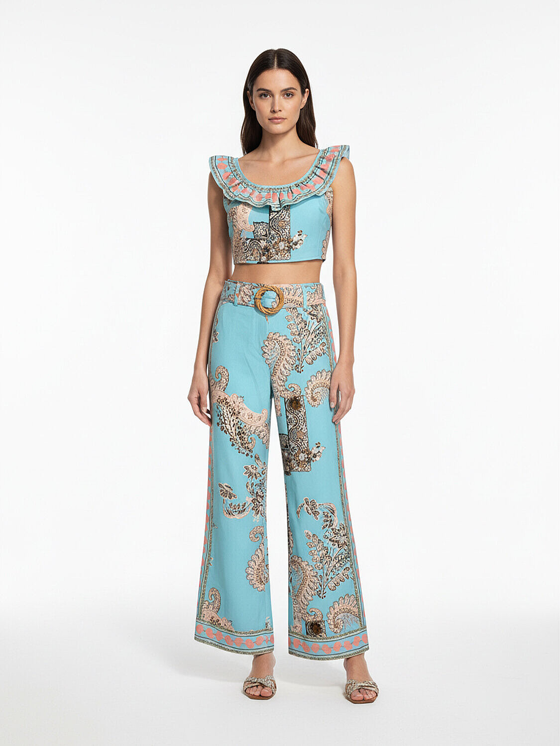 Turkuaz Pamuk Dokulu Regular Fit Bluz (2)
