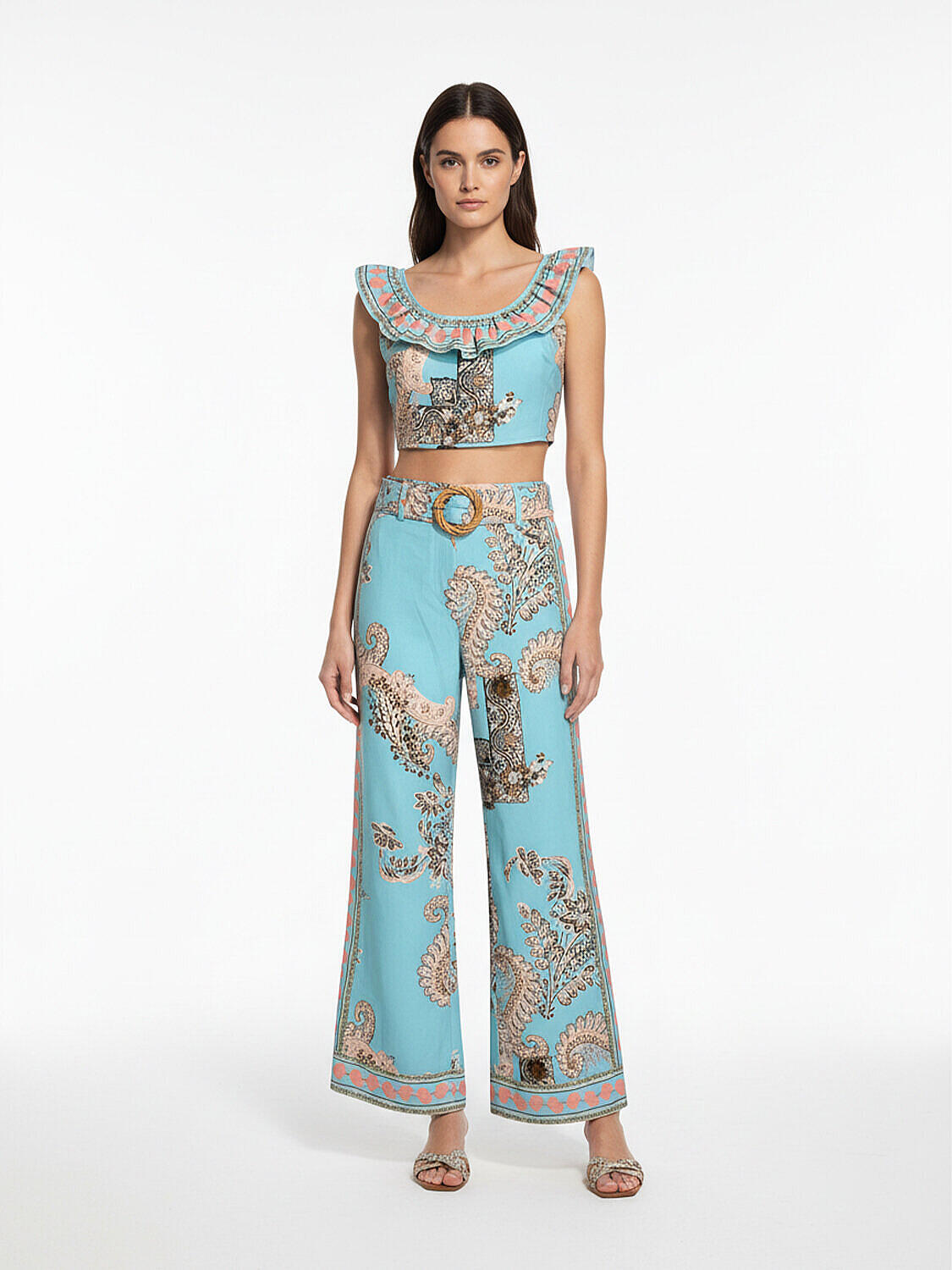 Turkuaz Pamuk Dokulu Regular Fit Bluz (2)