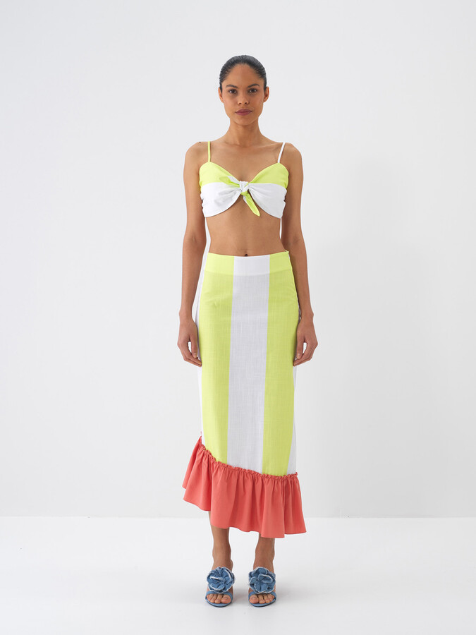 Yeşil Pamuk Dokulu Regular Fit Bluz (1)